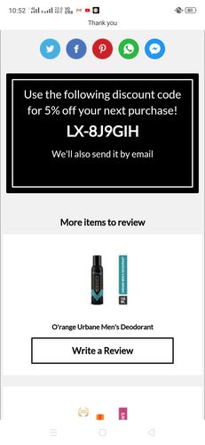 Customer photo review of O'range Intense Men's Deodorant