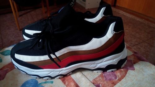 Customer photo review of Platform Mixed Color Breathable Sneakers