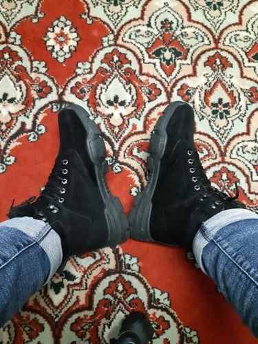 Customer photo review of PU Leather Ankle Fur Plush Snow Boots