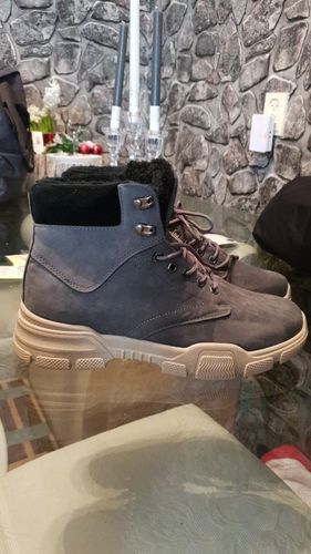 Customer photo review of PU Leather Ankle Fur Plush Snow Boots