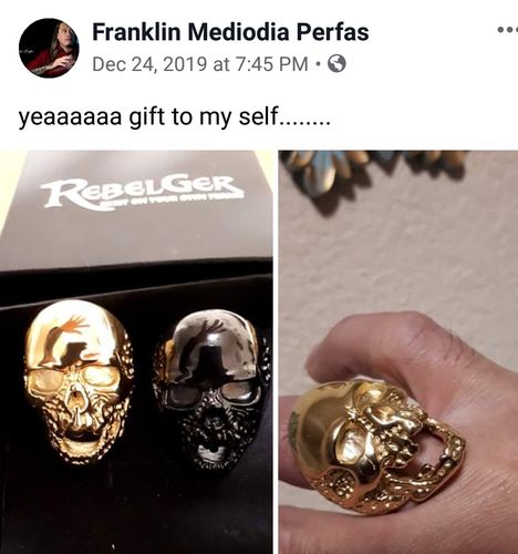 Customer photo review of SKULL RIDER GOLD RING