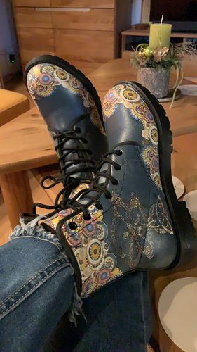Customer photo review of HandCrafted Dragonfly Mandala Boots