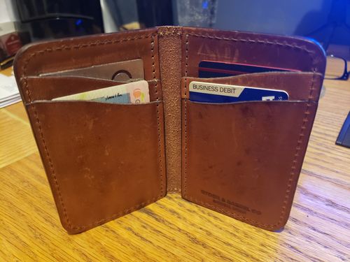 Customer photo review of No.52 | 'Buck Brown' Vertical Leather Wallet