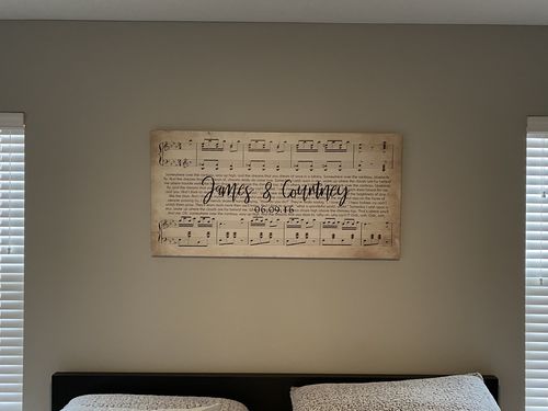 Customer photo review of Custom Couple Music Premium Canvas - Ready to Hang