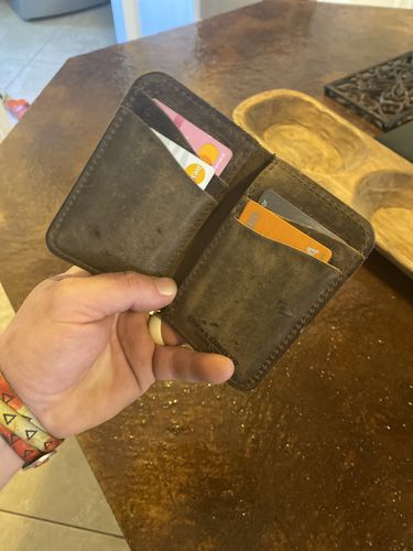 Customer photo review of No.52 | 'Vintage Brown' Vertical Leather Wallet