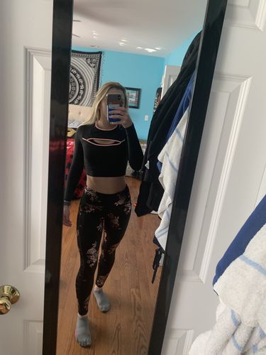 Customer photo review of Cut Out Cropped Long Sleeve - Black