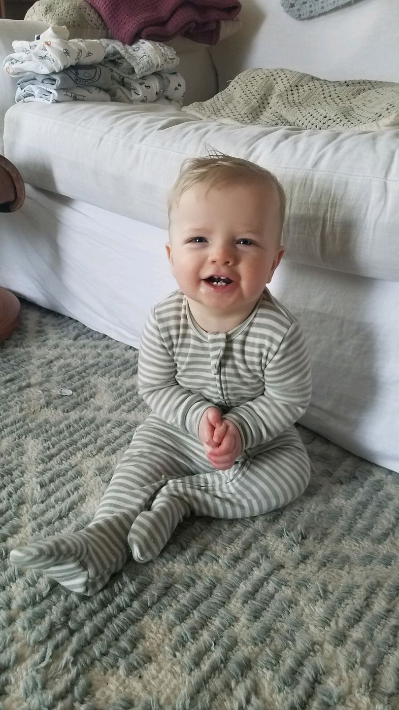 Customer photo review of Footie Pajamas, Merino Wool, Dove