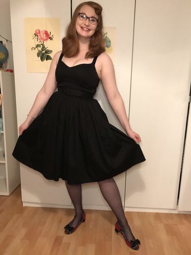 Customer photo review of Sweetheart Swing Dress in Raven Black - Vixen by Micheline Pitt
