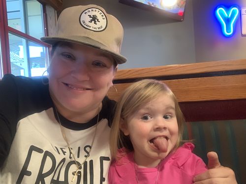 Customer photo review of Life is Fragile Handle With Prayer Raglan