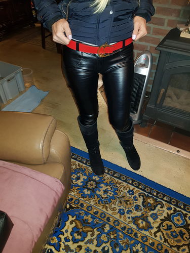 Customer photo review of 2020 Mid/High Waist Black Eco-Leather Lifts &Supports - Flattering Fit
