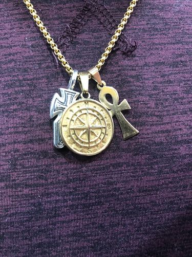Customer photo review of Compass Pendant (Gold)
