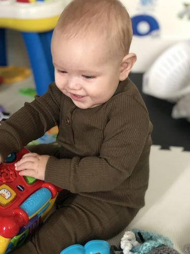 Customer photo review of Ribbed thermal romper - army green