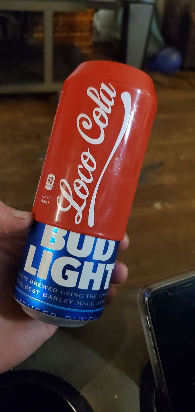 Customer photo review of “Loco Cola" Silicone Sleeve Hide a Beer (Beersy 2.0)