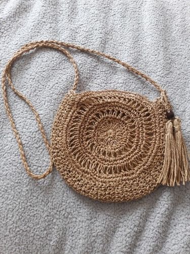 Customer photo review of Mandala Rattan Woven Handbag