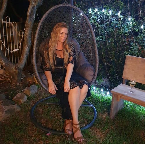 Customer photo review of Reyna Lace Midi Dress - Navy