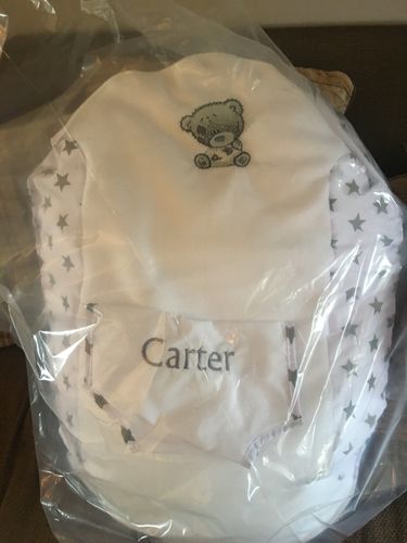 Customer photo review of Personalised Grey Star Tatty Teddy Baby Bean Bag