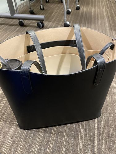 Customer photo review of Venice Structured Leather Tote + Bag Insert Bundle