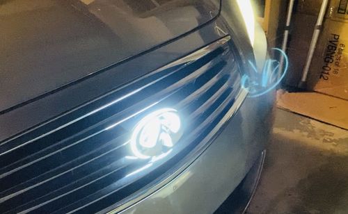 Customer photo review of Infiniti logo car led front emblem light