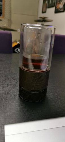 Customer photo review of High Borosilicate Double Glass Bottle with Infuser Water Tea Smart Bottles