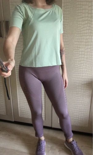 Customer photo review of Women Yoga Fitness Leggings Pants Compression Running Sportswear