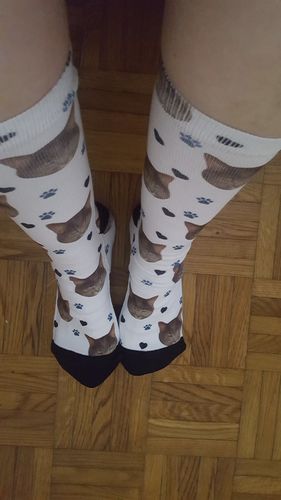 Customer photo review of Chaussettes Personnalisées Chat