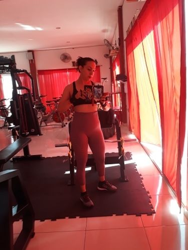 Customer photo review of Women Yoga Fitness Leggings Pants Compression Running Sportswear