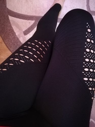 Customer photo review of Women Yoga Fitness Leggings Pants Compression Running Sportswear