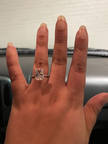Customer photo review of 3.5Ct Elegant Radiant Cut Engagement Ring For Women In Sterling Silver