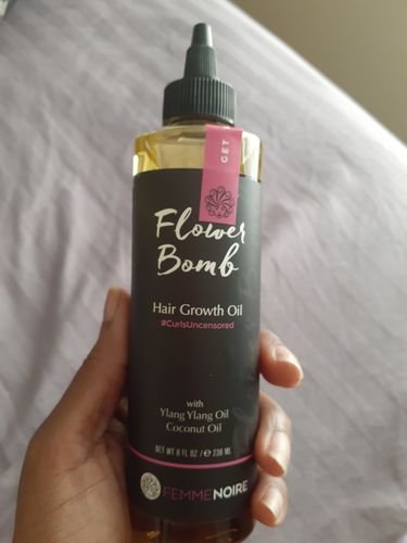 Customer photo review of Flower Bomb Hair Growth Oil