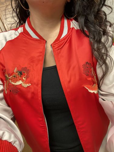 Customer photo review of Koi & Goldfish Sukajan Souvenir Jacket [Reversible]