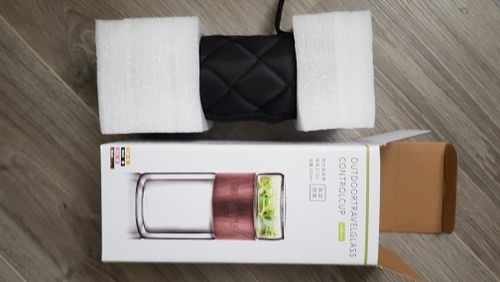 Customer photo review of High Borosilicate Double Glass Bottle with Infuser Water Tea Smart Bottles