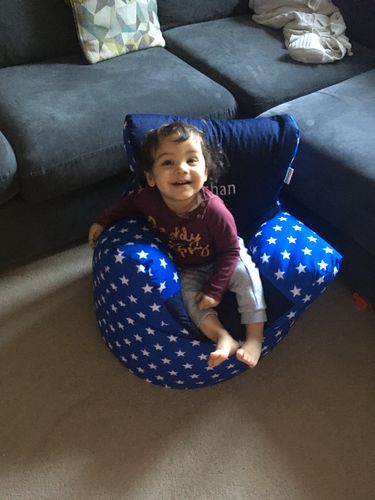 Customer photo review of Personalised Royal Star And Navy Bean Bag Chair