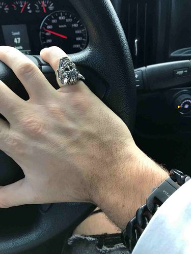 Customer photo review of Silver Hannya Demon Ring