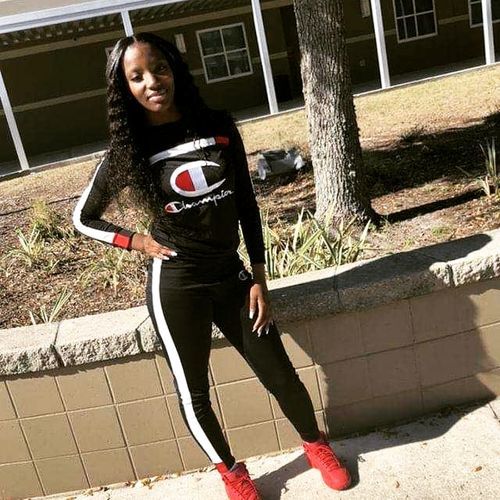 Customer photo review of Logo Embroidery Sweatshirt & Pants Set