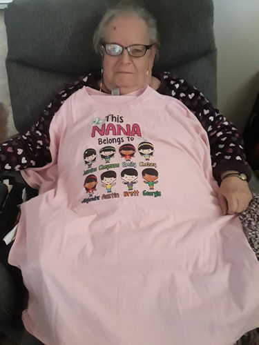 Customer photo review of "Nana/Grandma Belongs To..." T-Shirt .