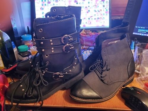 Customer photo review of Mixed Color Canvas Boots