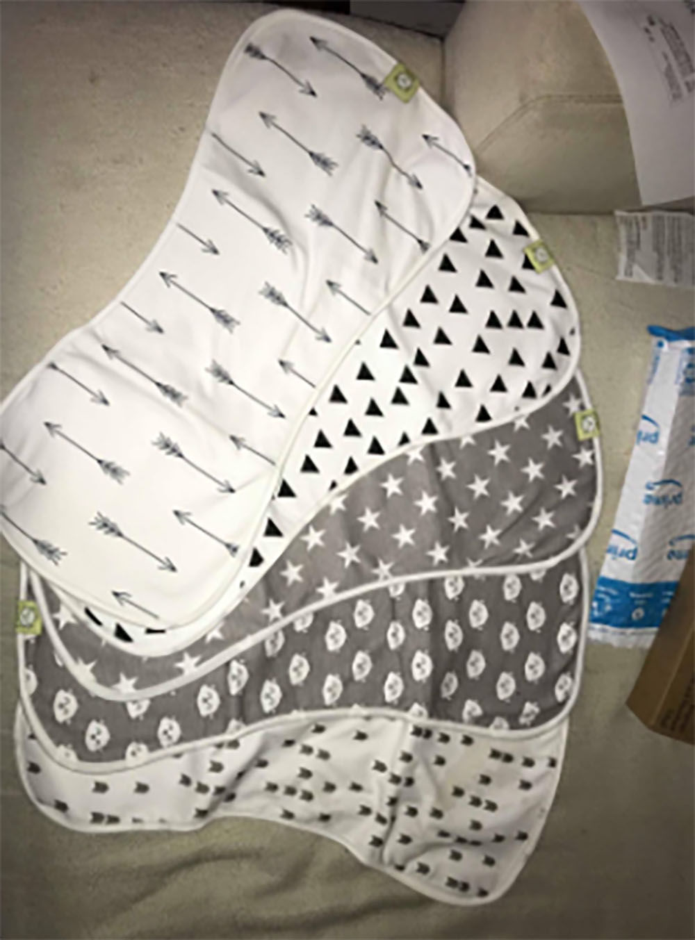 Customer photo review of Organic Baby Burp Cloths
