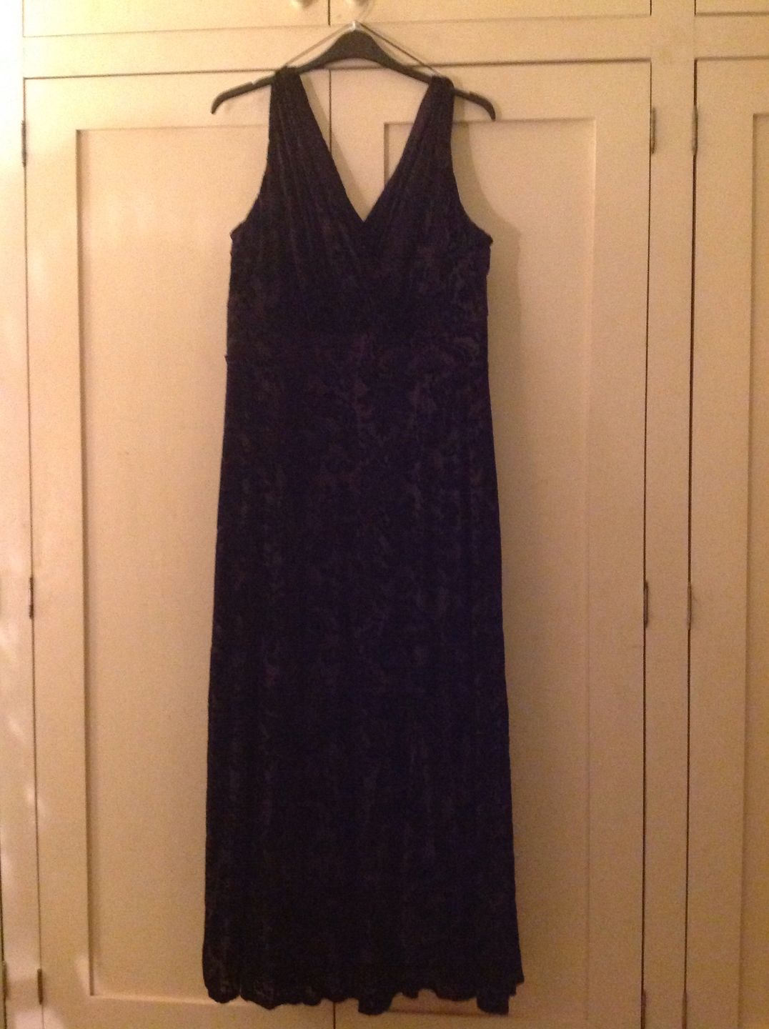 Customer photo review of Greta Garbo Black Velvet Devore Maxi Dress
