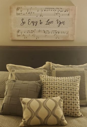 Customer photo review of Bless the Broken Road Song Sheet Music Lyrics Canvas Art Print