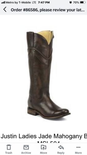 Customer photo review of Justin Ladies Jade Mahogany Boot MSL504