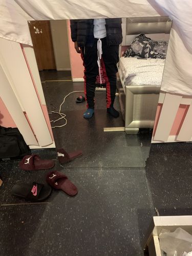 Customer photo review of Zip Pocket Dual Stripe Track Pants Black - Red (M4386PS)