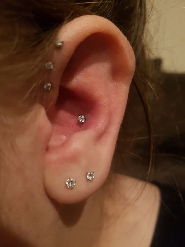 Customer photo review of Prong Gem Titanium Internally Threaded Lip Ring