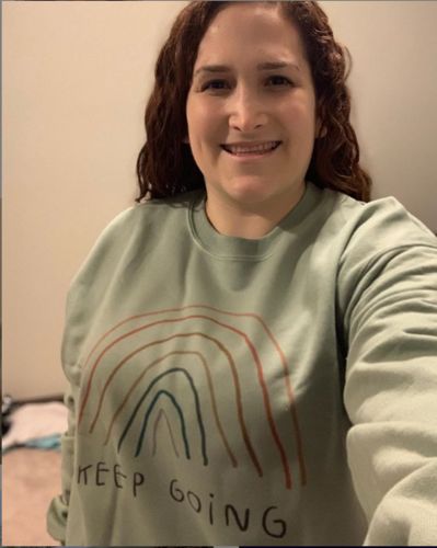 Customer photo review of Keep Going (Rainbow) -- Sweatshirt