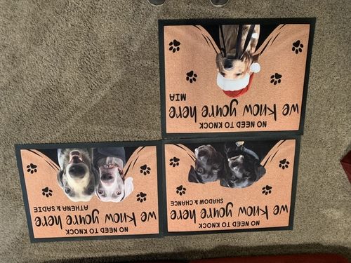 Customer photo review of Custom Dog Doormat