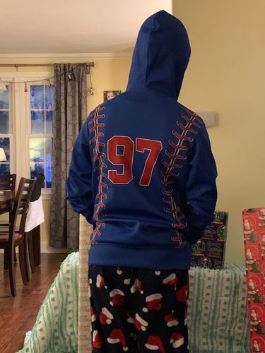 Customer photo review of Personalized Grand Slam Pullover