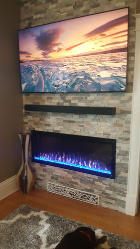 Customer photo review of Touchstone Sideline Elite 50" Built-In Electric Fireplace