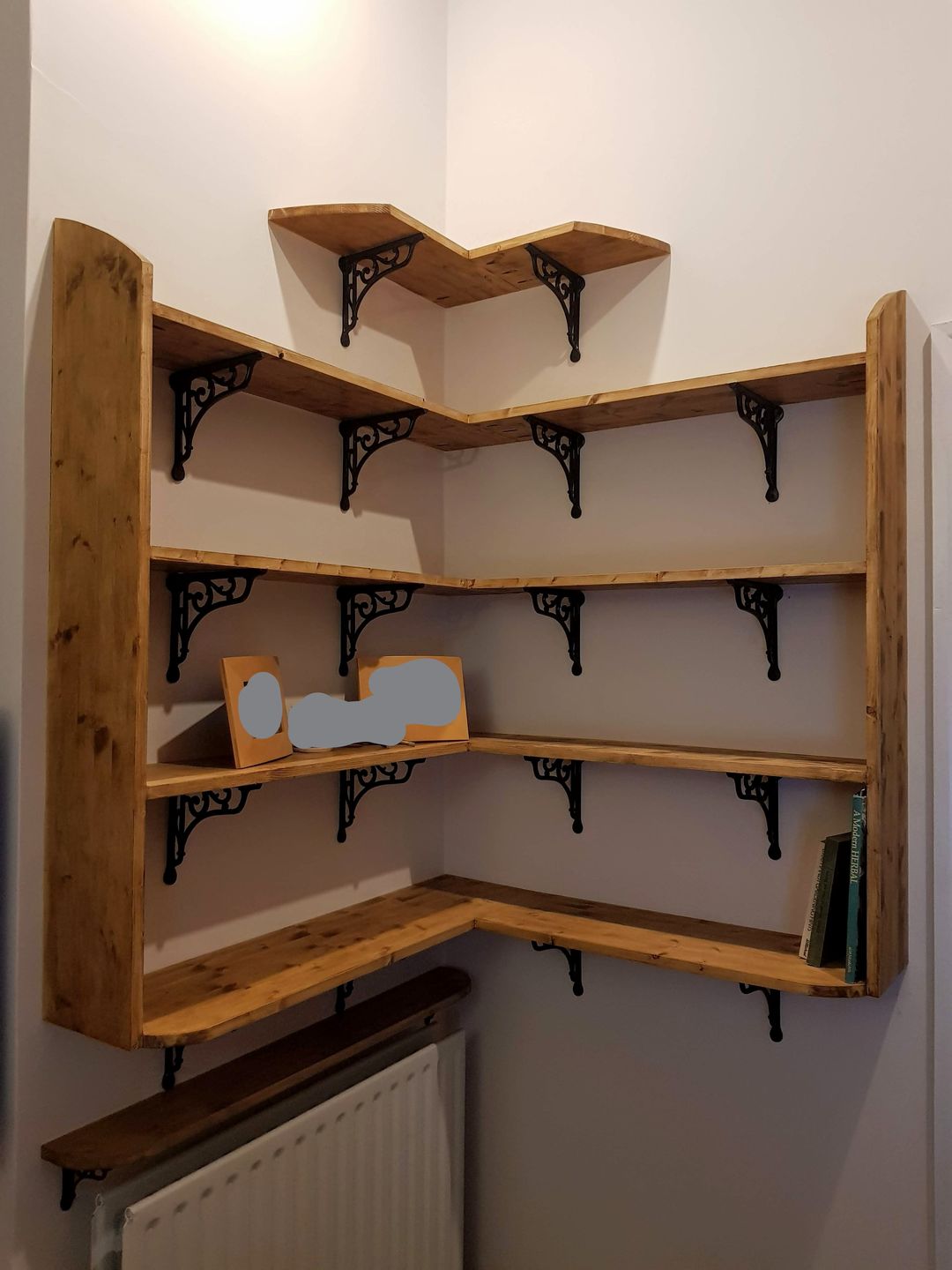 Customer photo review of 8 Inch Victorian Scroll Cast Iron Shelf Bracket