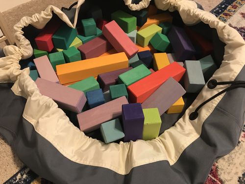 Customer photo review of Super Toy Storage Bag - Seattle Gray
