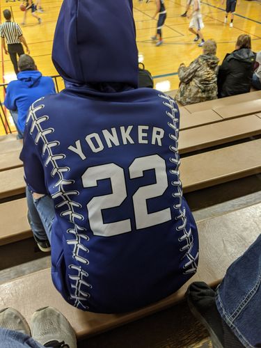 Customer photo review of Personalized Grand Slam Pullover