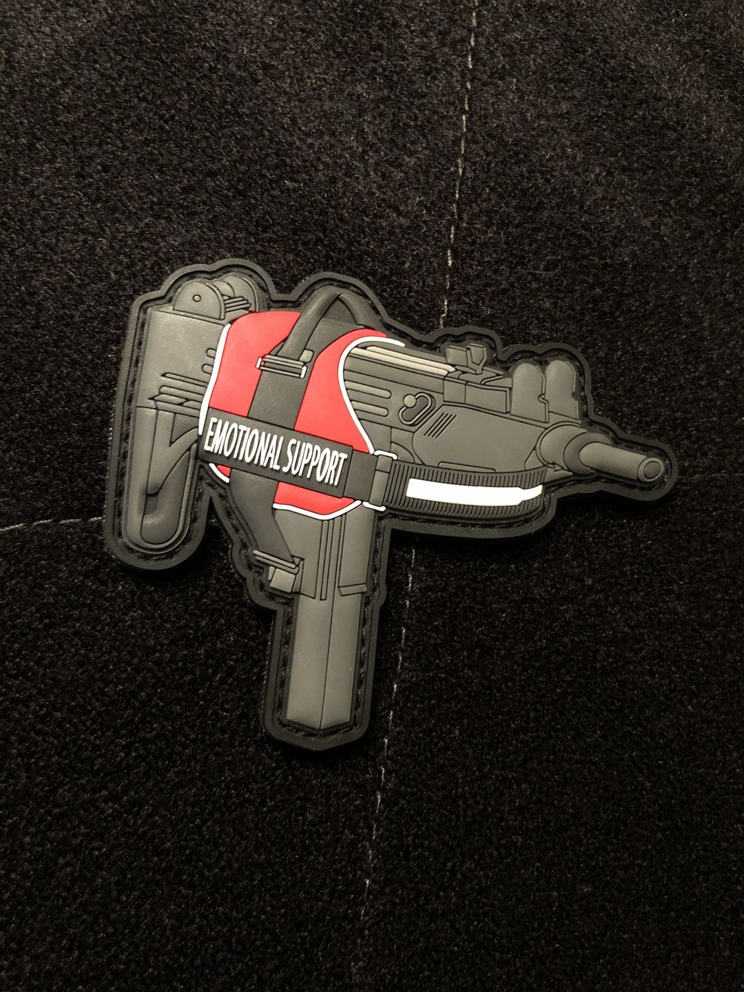 Customer photo review of Emotional Support Uzi Morale Patch
